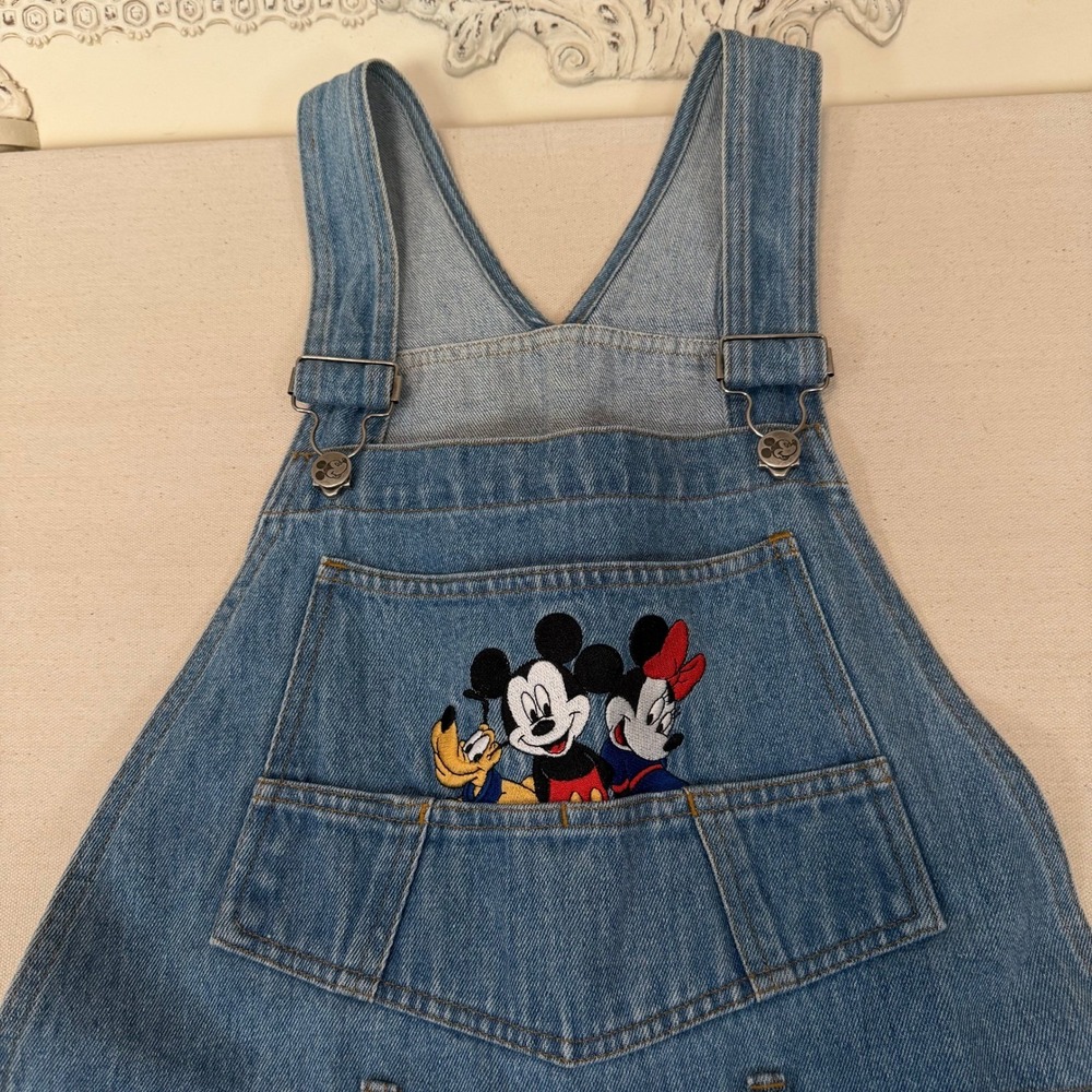 Vintage Mickey Unlimited Jerry Leigh Denim Overalls Mickey Minnie Pluto Medium